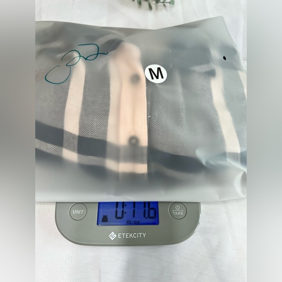 Free People M Pink Navy Plaid Tunic Oversized Button Up Breast Pocket Flowy - Picture 10 of 10